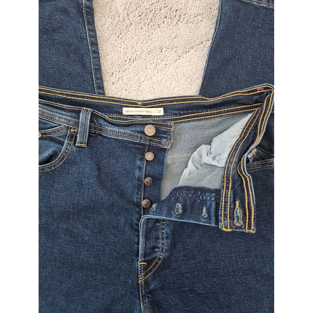 Levis Ribcage Straight Ankle Pocketless Button Fly Classic Denim Jean Womens 32 - Picture 6 of 7